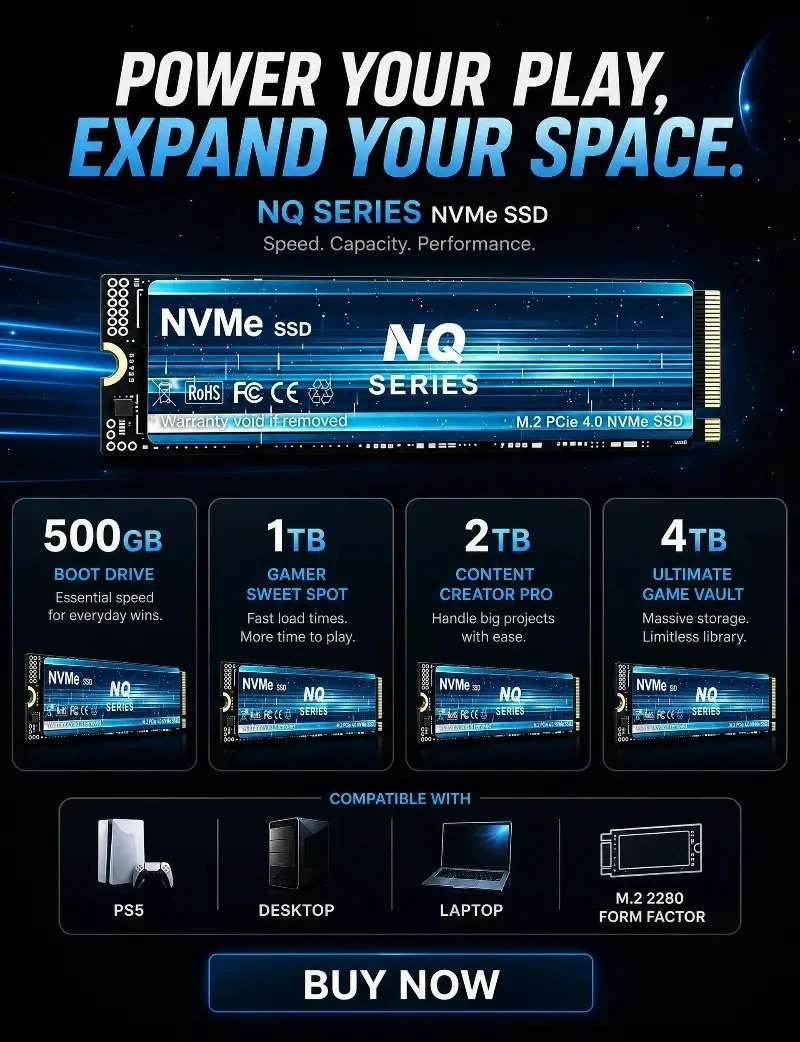 NQ SERIES NVME SSD 2TB/4TB NVM - M.2 Nvme 4Tb Pcie 4.0 Ssd บทวิจารณ์และราคา